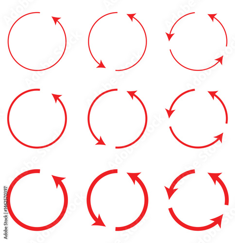 circle arrow icon set. refresh and reload icon set.