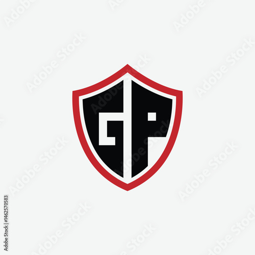 667 shield logo shape letter alphabet educational learning G P