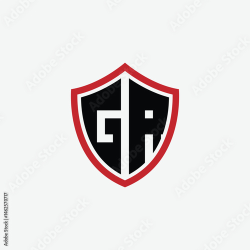 668 shield logo shape letter alphabet educational learning G R