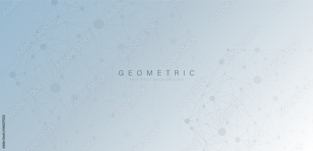 Obraz premium Abstract hexagon background with polygonal elements. Connecting dots and lines. Medical, technology and science concept. Vector illustration