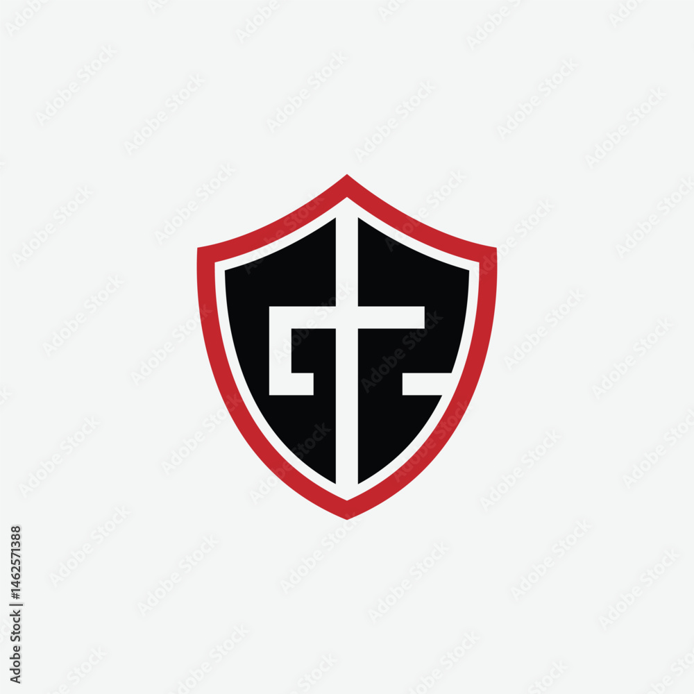 Fototapeta premium 672 shield logo shape letter alphabet educational learning G Z