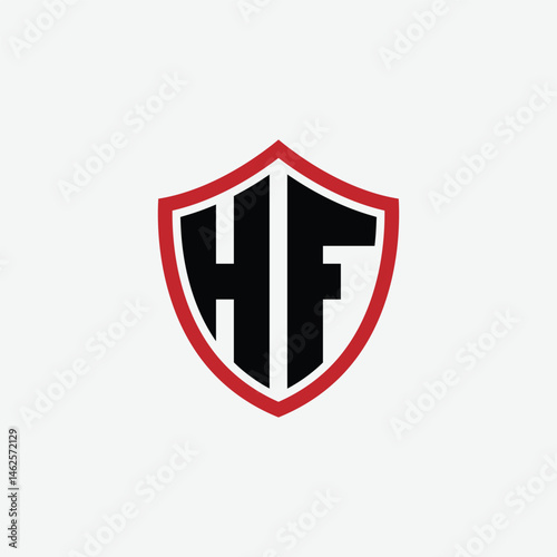 678 shield logo shape letter alphabet educational learning H F