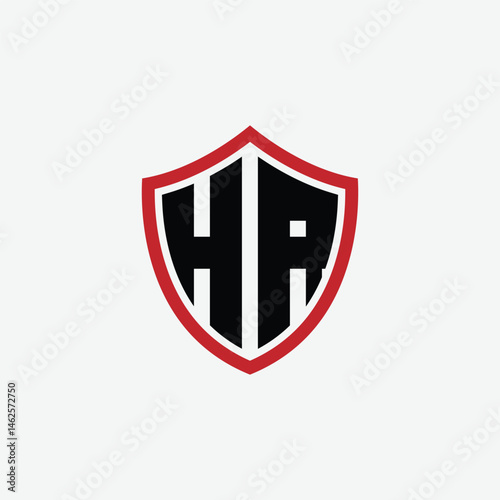 685 shield logo shape letter alphabet educational learning H R