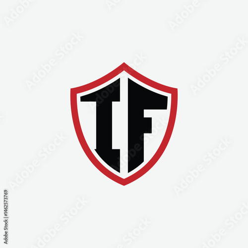 696 shield logo shape letter alphabet educational learning I F