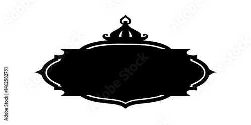 Classic Cartouche Border in Black Vector Silhouette