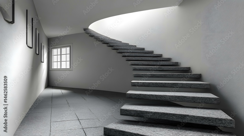 Fototapeta premium of solid blocks leading into white nothingness