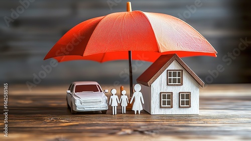 Wallpaper Mural Family protection and security under an umbrella of insurance coverage. Torontodigital.ca
