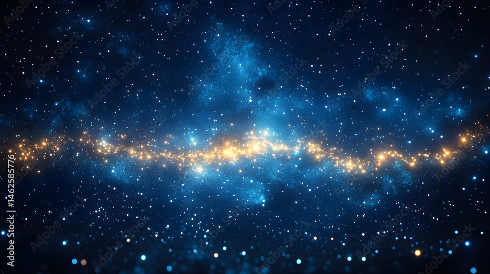 Fototapeta premium Illuminated constellation in a night sky with sparkling white stars and dark cosmic backdrop