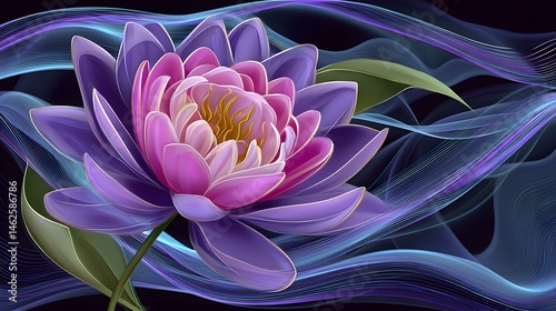shaped like a blooming flower inside a glowing dark matter field