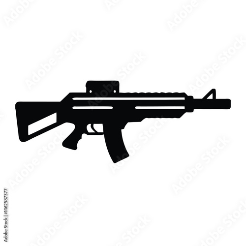 Modern fireweapons Accuracy International AXMC silhouette vector illustration.