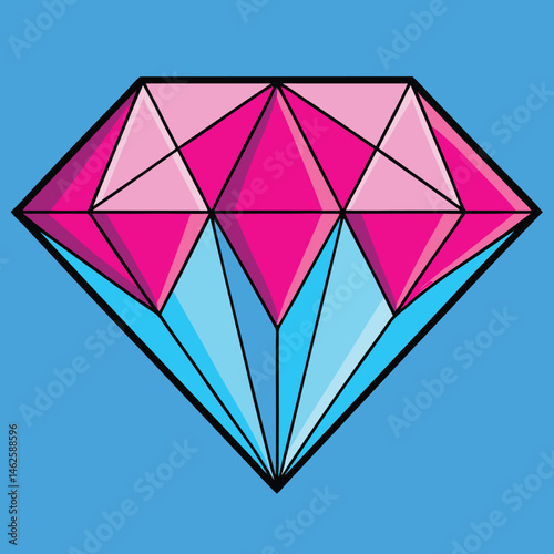 diamond on blue background