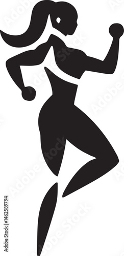Trim figure of a woman standing strong and poised.