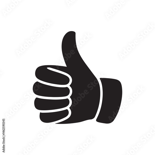 Minimalist like icon silhouette, thumbs up icon line art, vector