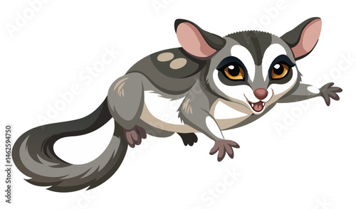 Sugar Glider Upside Down Stretching Its Patagium