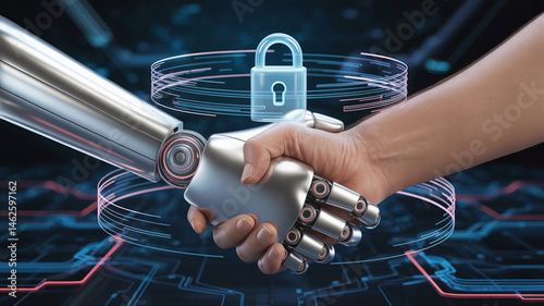 Human and Robot Handshake with Digital Security Lock