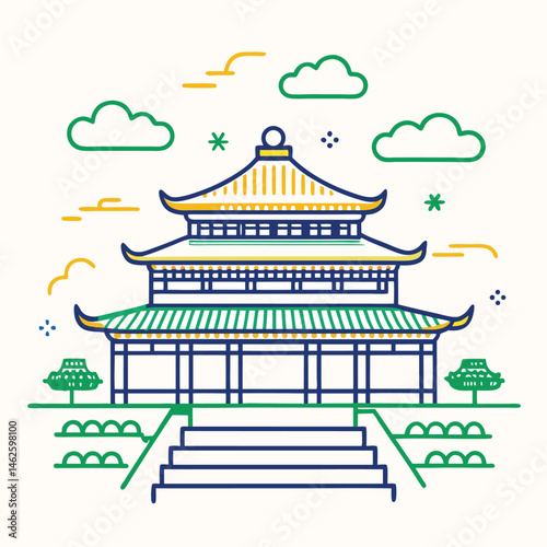 vector illustration of a temple