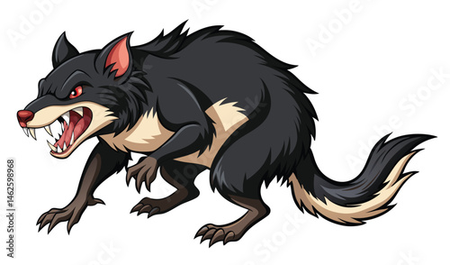Aggressive Tasmanian Devil Spinning with Open Jaws