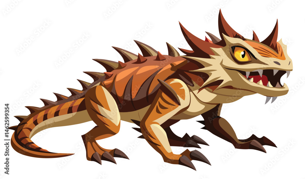 Fototapeta premium Thorny Devil Lizard Displaying Spiky Armor and False Head