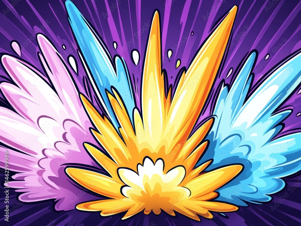 Obraz premium Colorful explosion bursts