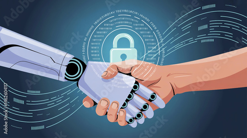 Human and Robot Handshake with Digital Security Lock