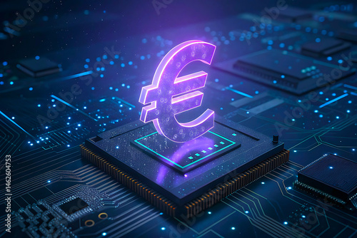 Digital euro currency on microchip technology