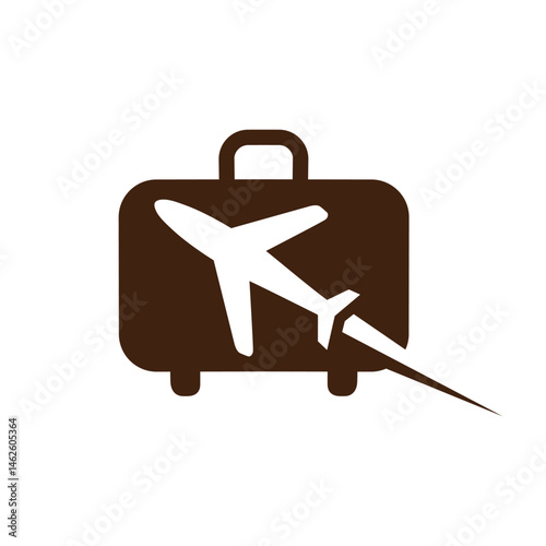 Creative suitecase and airplance logo vector