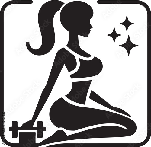 A healthy lifestyle symbol of an athletic woman with abs.
