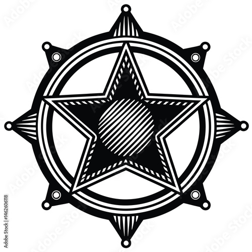 silver star on white background