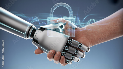 Human and Robot Handshake with Digital Lock Security