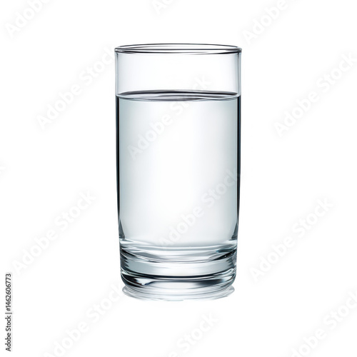 Glass of clear liquid isolated on transparent background