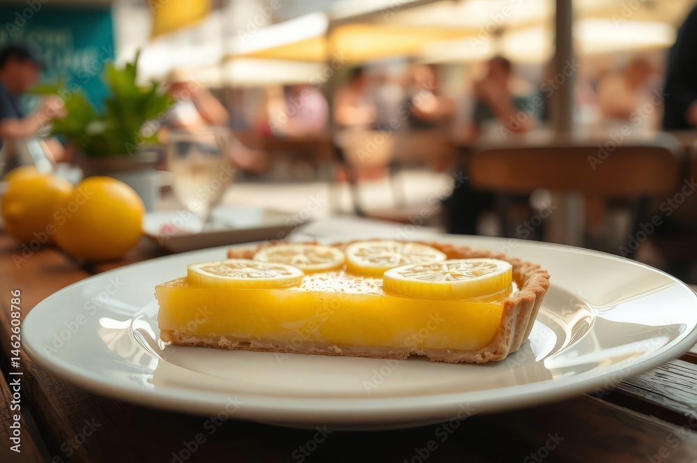 Lemon Tart on Rustic Table