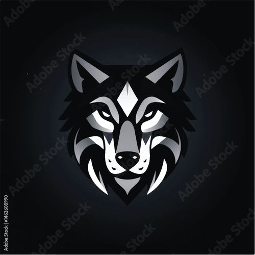 Wolf logo, wolf mascot. Minimalistic wolf logo icon. Wolf Logo Vector Illustration 