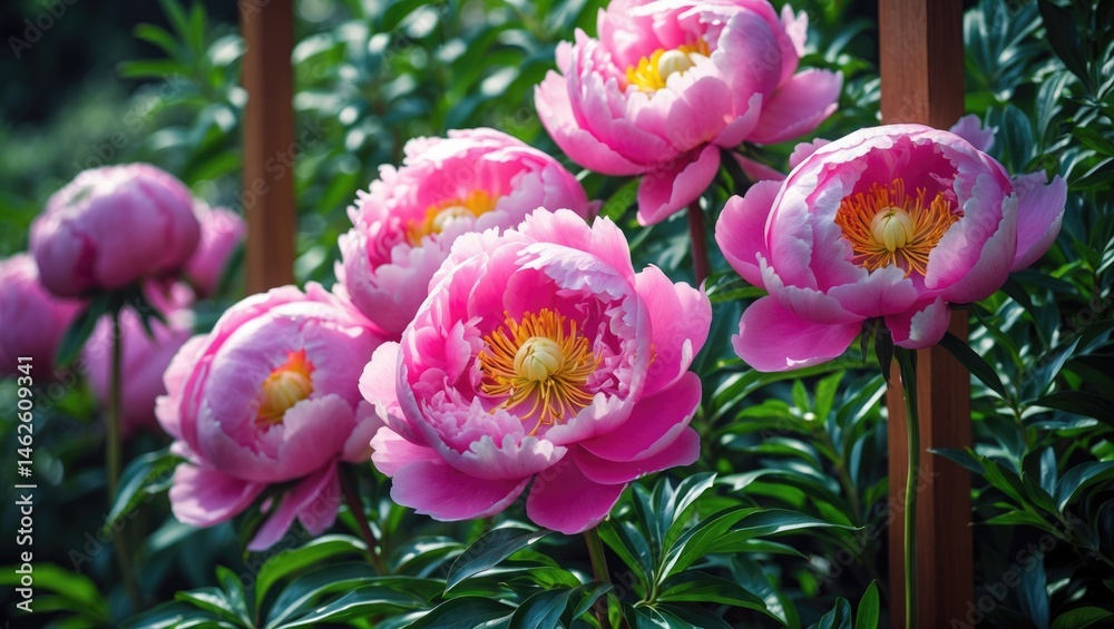 Obraz premium Stunning pink Peony flower in full bloom
