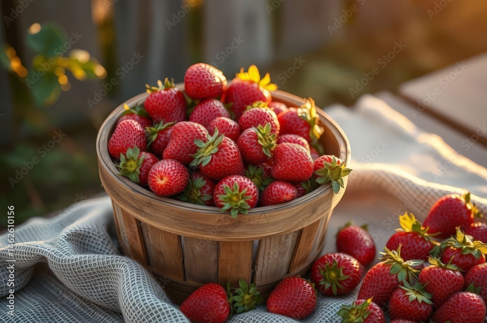 Golden Hour Strawberry Harvest
