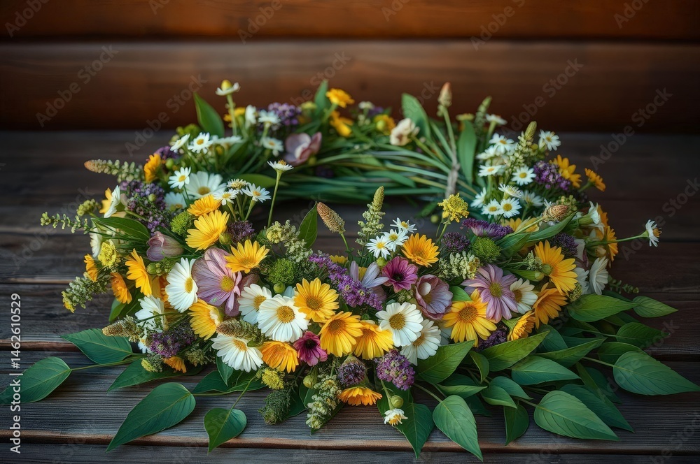 Wildflower Wreath in Golden Light