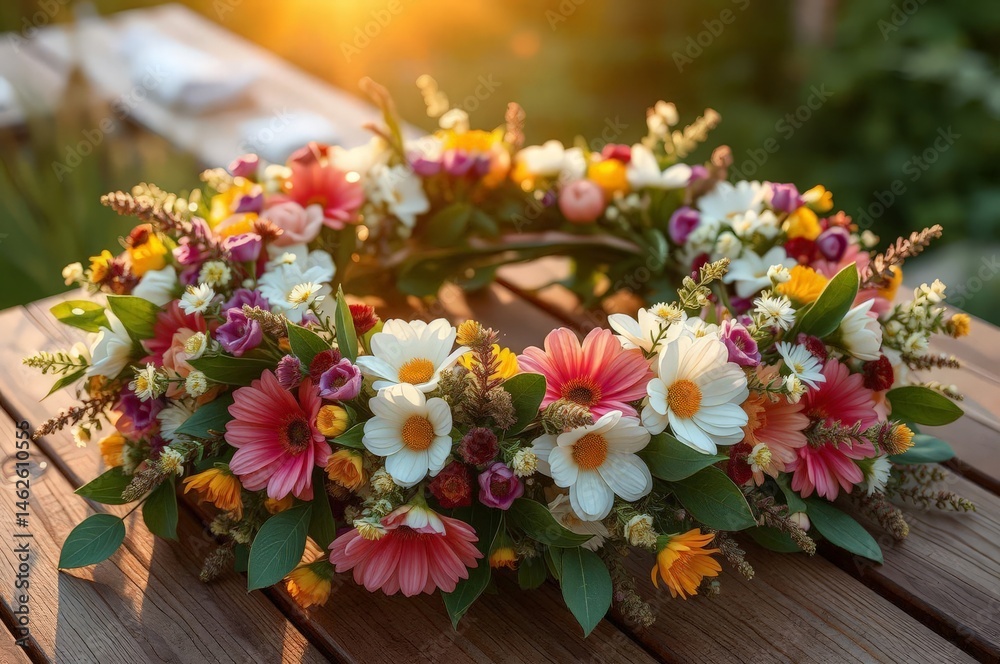 Wildflower Wreath in Summer Light