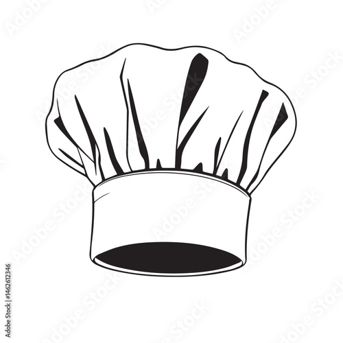 Cook hat. Chef hat logo graphic design on white background. Chef Hat Illustration Drawing Art. 