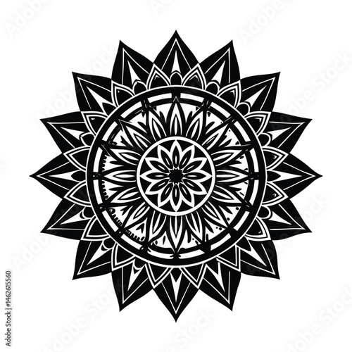 a eternal mandala line art vector art silhouette 