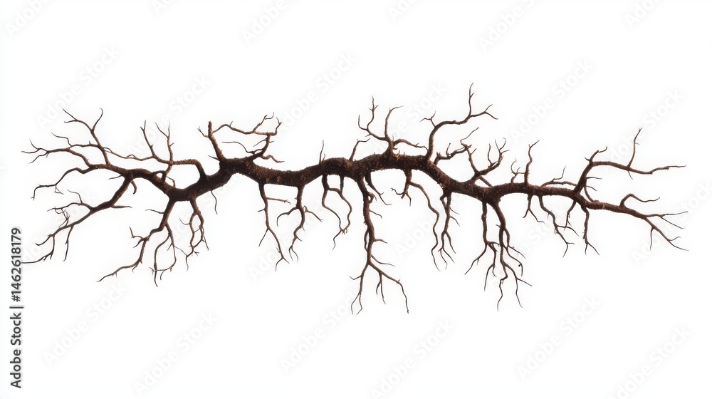 Fototapeta premium Delicate branch with intricate patterns, showcasing the natural beauty and complexity of plant life.