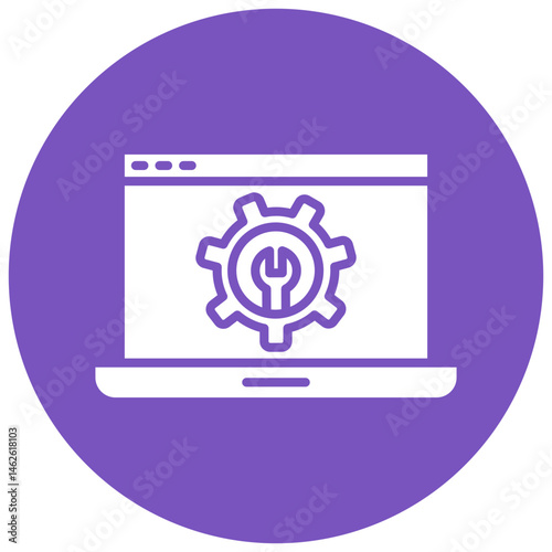 Repair System Circle Icon, Repair System Icon – Tools, Maintenance, Technical Support, Fix Services Symbol

