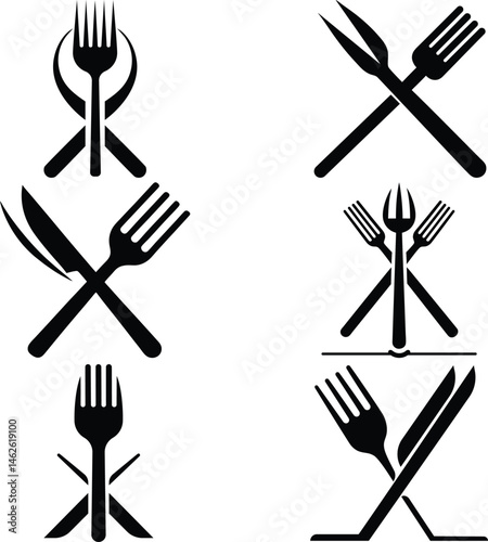 chopped spoon vector design concept silhouette art and illustration