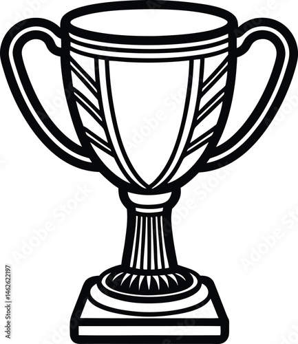 silver cup with gold ribbon