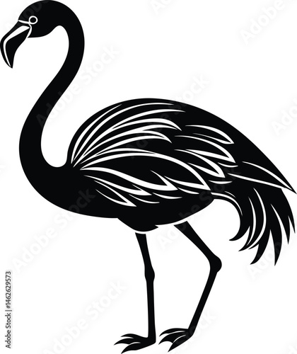 flamingo silhouette isolated on white