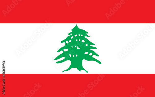 flag of lebanon. Close-up of red, white and green national flag of Asina country of Lebanon with cedar tree.