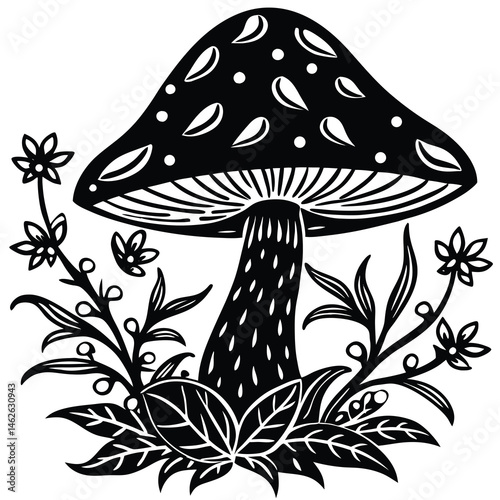 mushrooms vector illustration