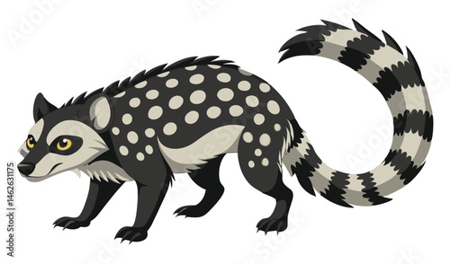 Defensive Civet with Arched Back and Spots