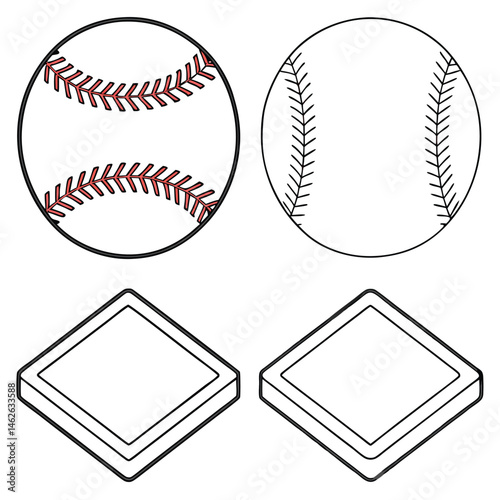 baseball set vector illustration