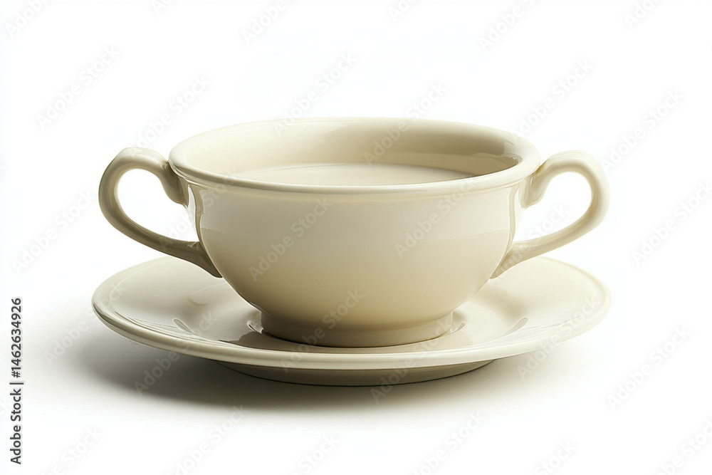 Fototapeta premium Cup and saucer on white background.