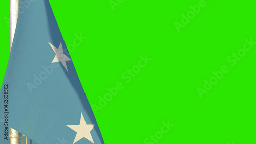 Micronesia flag for any holiday on chroma key screen, isolated - object 3D rendering