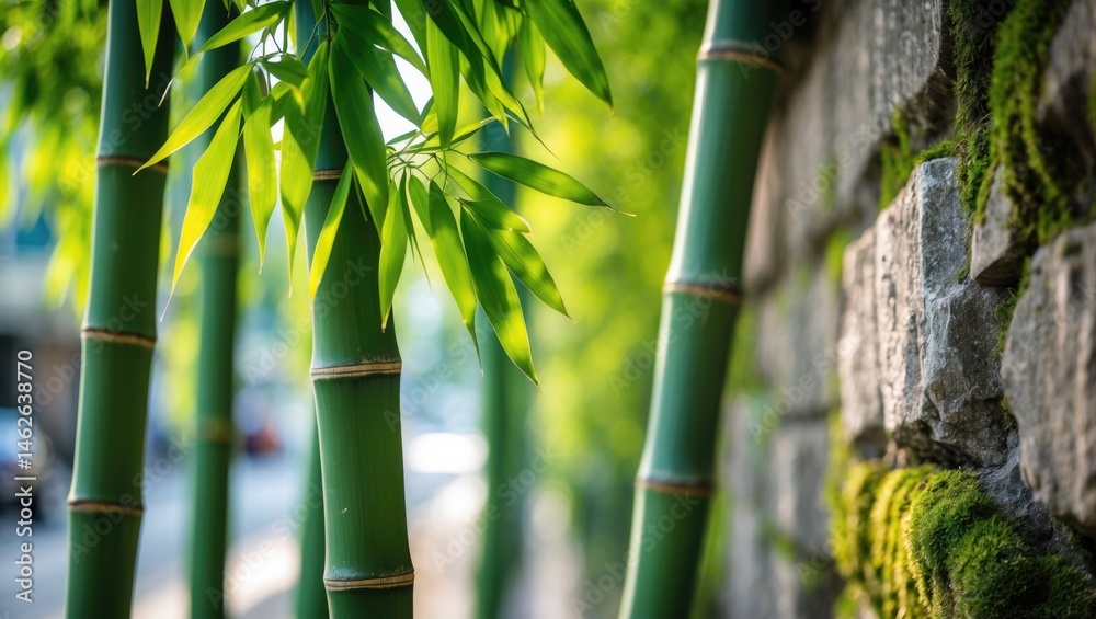 Obraz premium Background with a bamboo theme